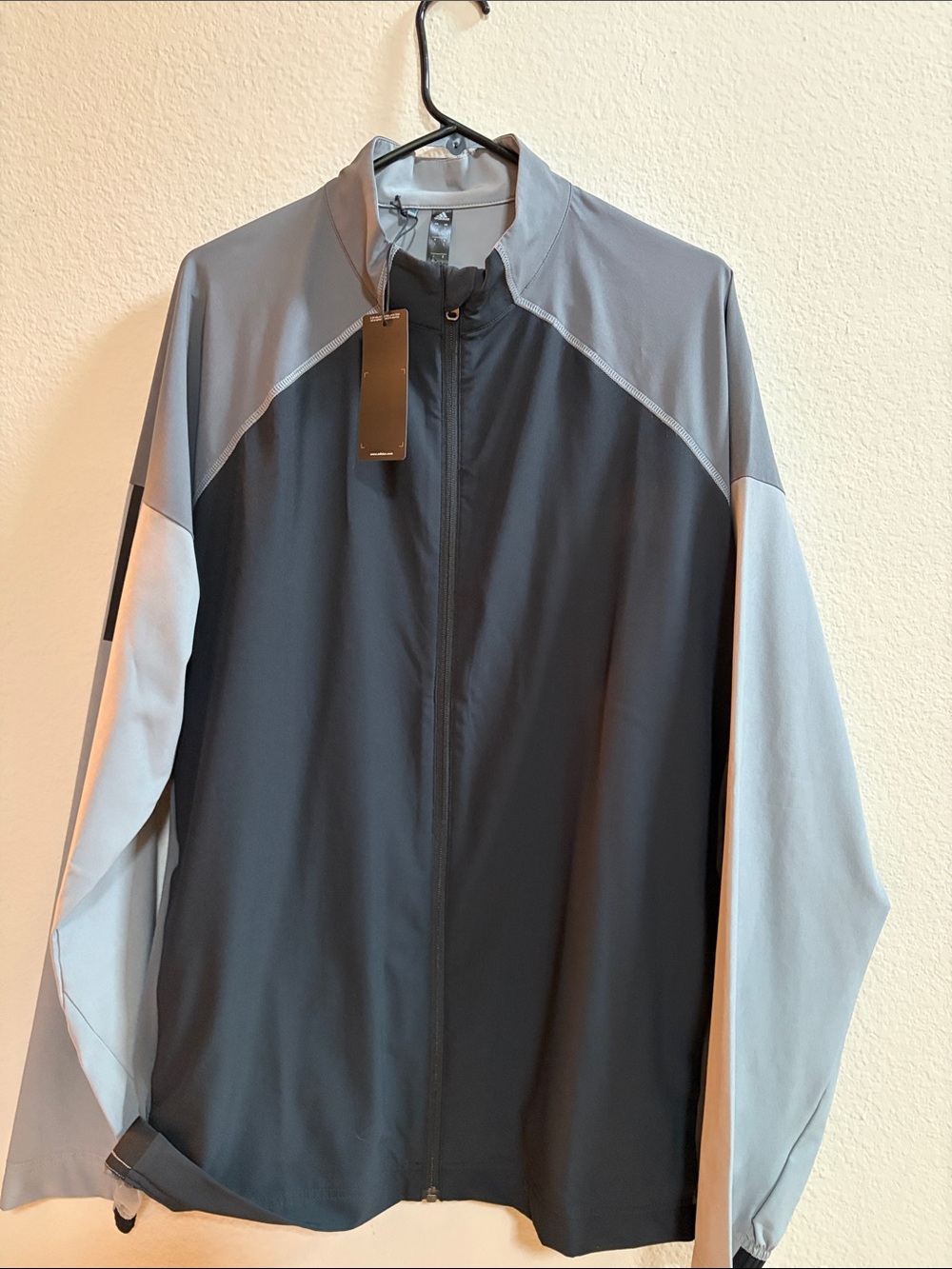 Adidas Golf Jacket, men’s large. Black, light gray and dark gray.
